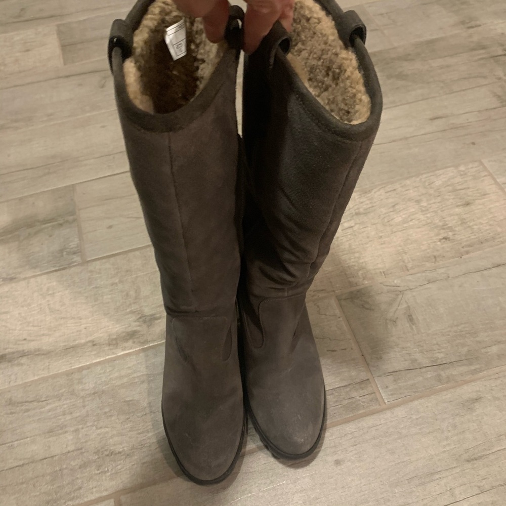 UGG Gray Graphite Soleil Tall Wedge Boot